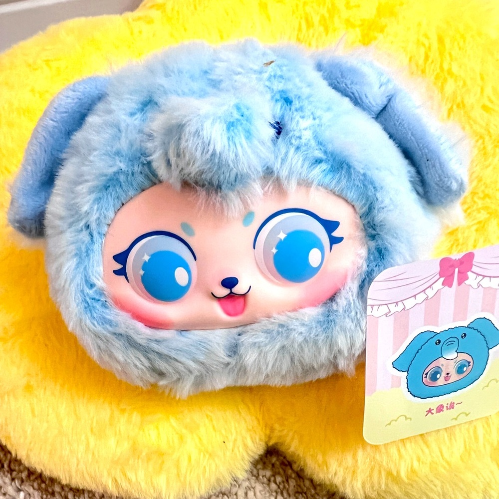 Authentic Blue Plush Animal Face Kids Accessory